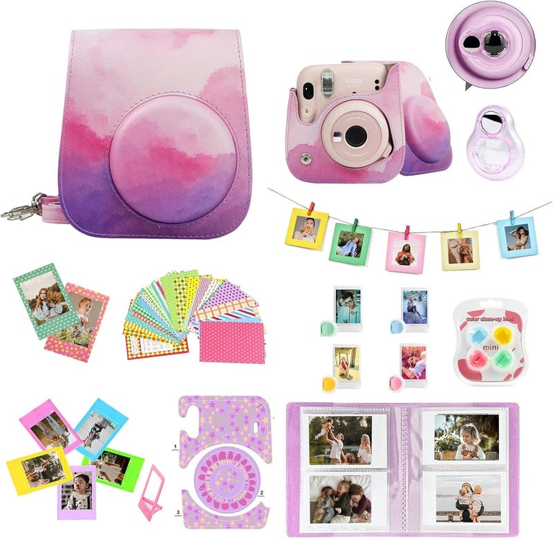 wogozan Mini 11 Accessories for Fujifilm Instax Mini 11 Instant Camera Include Case, Color Filters, Photo Album, 2x3 Frames, Selfie Lens and Stickers (Dream Cloud) (No Camera) - Image 1